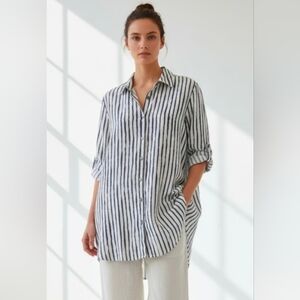 Rosemarine women's linen blend shirt dress tunic size L